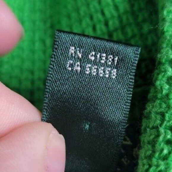Lauren Ralph Lauren Waffle Knit Cowl Neck Green Sweater size Sm 100% Cotton - Picture 7 of 7